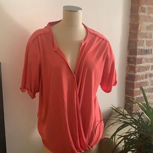 Anthropologie Saturday Sunday Open V-neck Top. Size: XL. Color Pink